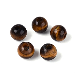 Tiger Eye Natural Tiger Eye Beads, Smooth Round, 10x9~9.5mm, Hole: 3mm