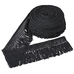 Schwarz Quastenband aus Baumwollkordel, Kleidungszubehör, Schwarz, 4~4-3/8 Zoll (100~110 mm), etwa 20.00 Yards (18.29 m)/Bündel