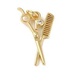 Настоящее золото 18K Подвески из латуни и кубического циркония, без кадмия и без свинца, долговечный, резать ножницами, с целью перехода в кольце, реальный 18 k позолоченный, 22x14x2 мм, отверстие : 5 мм