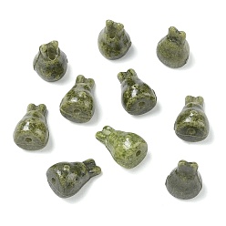 Dark Olive Green Vintage Handmade Porcelain Beads, Fancy Antique Glazed Porcelain, Rabbit, Dark Olive Green, 17.5x11mm, Hole: 2mm
