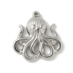 Нержавеющая Сталь Цвет 304 подвески из нержавеющей стали, очарование осьминога, анти-тускнение, цвет нержавеющей стали, 22.5x21.5x4 мм, отверстие : 1.2 мм