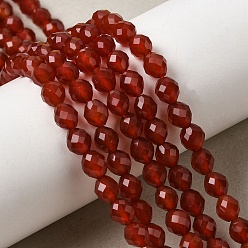 Красный Агат Окрашенные и нагретые нити из натурального сердолика, граненые, рис, 6~6.5x5~6 мм, отверстие : 1.2 мм, около 58~62 шт / нитка, 14.57''~14.76'' (37~37.5 см)