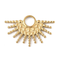 Настоящее золото 18K 304 подвески из нержавеющей стали, солнечные чары, вакуумное покрытие pvd, реальный 18 k позолоченный, 15x24x1.8 мм, отверстие : 4.5 мм