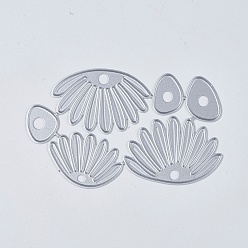 Матовый Платиновый Цвет Углеродистая сталь разрезает трафареты, для diy scrapbooking / фотоальбом, декоративная тисняющая бумажная карточка, лепесток, матовый цвет платины, 62x99x0.8 мм