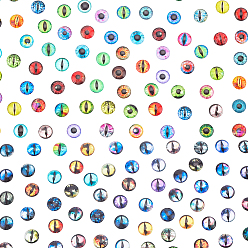 (52) Непрозрачная лаванда 200 шт. 2 стили ремесленные стеклянные кукольные глаза, Чучела игрушечных глаз, полукруглый, разноцветные, 12x4 мм, 100 шт / стиль