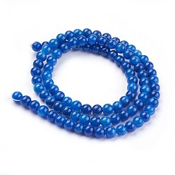 Mixed Color Natural Yellow Jade Beads Strands, Dyed, Round, Mixed Color, 4mm, Hole: 1mm, about 95pcs/strand, 15.75 inch
