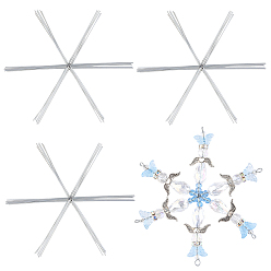 Платина 30шт. рождественские снежинки из железной проволоки, проволока для изготовления бисера, украшения из бисера, украшения для вечеринок, платина, 115x100x0.8 мм