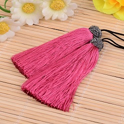 Camellia Nylon Tassel Big Pendant Decorations, Camellia, 60~65x10mm