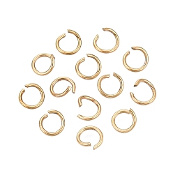 Настоящее золото 18K 304 из нержавеющей стали открыты кольца прыжок, ионное покрытие (ip), долговечный, круглые, реальный 18 k позолоченный, 7x1 мм, внутренний диаметр: 4.5 мм, 18 датчик, около 100 шт / упаковка