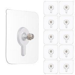 Прозрачный 36шт. акриловые крючки-вешалки без следов, для фоторамки, квадратный, прозрачные, 57x57x14 мм