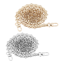 (52) Непрозрачная лаванда Цепные ремни, с железными поперечными цепями и поворотными застежками из сплава, для замены ремней для мешков, разноцветные, 118x1.25x0.55 см, 2 цветов, 1 шт / цвет, 2 шт / комплект