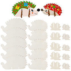 (404) Непрозрачное AB Кислое яблоко 1 набор незаконченных деревянных ежиков, с шариками и проволокой, цветочный белый, 57x100x2.5 мм