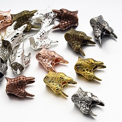 (52) Непрозрачная лаванда Латунные животных коготь шарик шапки, разноцветные, 19x15 мм, отверстие : 2.5 мм