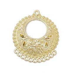 Golden Rack Plating Alloy Chandelier Component Links, Flower, Golden, 42x35x5.8mm, Hole: 1.6mm & 1.8mm