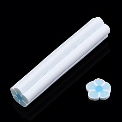 Небесно-голубой Светящееся украшение для ногтей из полимерной глины ручной работы, Модные уходу за ногтями, трубы без отверстий , цветок, голубой, 47~50x8~10x8~10 мм