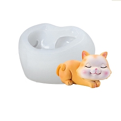 White Cat Food Grade Silicone Molds, Fondant Molds, Resin Casting Molds, for Chocolate, Candy, UV Resin & Epoxy Resin Decoration Making, Random Single Color or Random Mixed Color, 79x53x49mm, Inner Diameter: 32x60mm