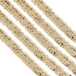 Золотистый Эластичная отделка из пластикового блестка, лента с блестками, Аксессуары для орнаментов, золотые, 25x1.5 мм, 10 м / рулон