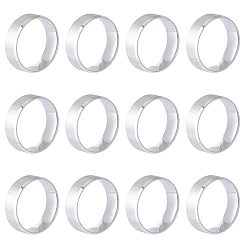 Matte Stainless Steel Color 12 шт 201 кольцо из нержавеющей стали для мужчин и женщин, матовый цвет нержавеющей стали, размер США 13 1/4 (22.4 мм)