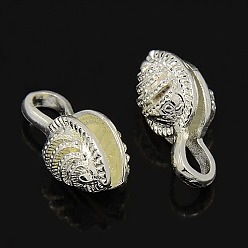 Серебро Латунные буддийские подвески, ювелирная фурнитура Будды, слеза, серебряный цвет гальваническим, 21x11x11 мм, отверстие : 3x4 мм