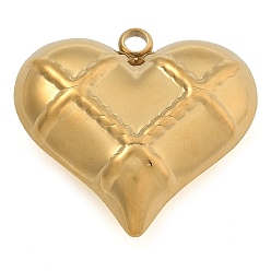 Настоящее золото 18K 304 подвески из нержавеющей стали, шарма сердца, реальный 18 k позолоченный, 28x30x10 мм, отверстие : 3 мм