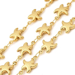 Золотой 304 Цепи из нержавеющей стали в форме морской звезды, пайки, с катушкой, долговечный, золотые, 17x11x4 мм