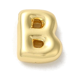 Letter B Brass Pendants, Long-Lasting Plated, Real 18K Gold Plated, Letter B, 10x8x3.5mm, Hole: 1.4mm