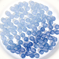 Светло-Синий 120шт. смоляные УФ-реактивные шарики, бусины, меняющие цвет, круглые, с блеском порошок, голубой, 8x7.5~8 мм, отверстие : 1.6 мм