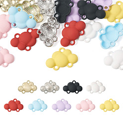 (52) Непрозрачная лаванда 18шт 9 цвета люстры из цинкового сплава соединения компонентов, облако, разноцветные, 13x19.5x3 мм, отверстие : 2 мм, 2 шт / цвет