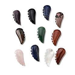 Смешанные камни Природные каменные смешанные подвески, крылатые прелести, смешанные окрашенные и неокрашенные, 43~43.5x20~20.5x18~18.5 мм, отверстие : 1.5 мм