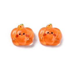 Тыква Мультяшные прозрачные кабошоны из смолы, имитация овощей, тыква, 6x6.5x3 мм