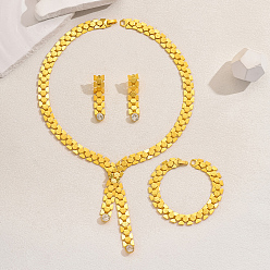 Золотой Элегантные железные геометрические подвески браслеты серьги и ожерелья комплект для женской вечеринки, золотые