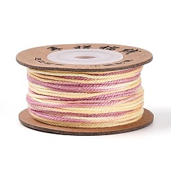 Бежевый 30м сегментный окрашенный хлопковый шнур для макраме, круглая плетеная веревка, для настенного крепления, ремесла, Подарочная упаковка, бежевые, 1 мм, около 32.81 ярдов (30 м) / рулон