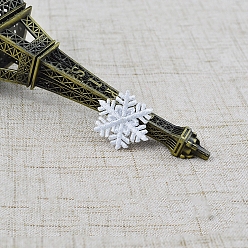 White Christmas Snowflake Computerized Embroidery Cloth Self Adhesive Patches, Stick On Patch, Costume Accessories, Appliques, White, 24mm