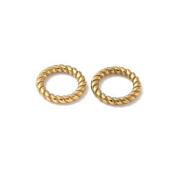 Настоящее золото 18K 304 соединительные кольца из витого кольца из нержавеющей стали, ионное покрытие (ip), реальный 18 k позолоченный, 9.5x1.5 мм, внутренний диаметр: 6.5 мм