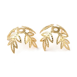 Настоящее золото 24K Шапочки и конусы для бусин, латунные, цветок, реальный 24 k позолоченный, 19x21x9.5 мм, отверстие : 2 мм