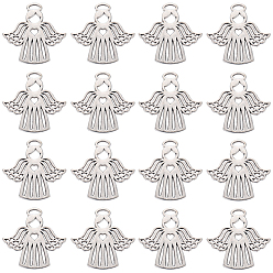 Античное Серебро Сплавочные подвески тибетского стиля, ангел, без кадмия и без свинца, античное серебро, 27x27.5x1.5 мм, отверстие : 4x2 мм, 40 шт / коробка