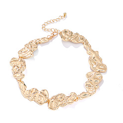 Золотой Цепочки из сплава с нерегулярными звеньями, эффектные чокеры, золотые, 17.72 дюйм (45 см)