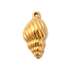 Другие 304 подвески из нержавеющей стали, ионное покрытие (ip), реальный 18 k позолоченный, раковина, 24.5x12x5.5 мм, отверстие : 1 мм