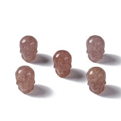 Strawberry Quartz Natural Strawberry Quartz Beads, Skull, 13x10x11.5mm, Hole: 1mm