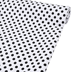 Black 1M Polka Dot Pattern Cotton Fabric, Garment Accessories, for DIY Crafts, Black, 1600x0.2mm