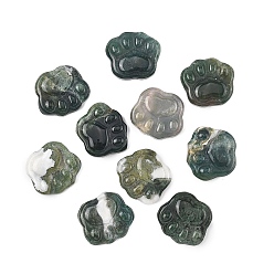 Мосс Агат Резные кабошоны из натурального мохового агата, печать кошачьей лапы, 26.5~28x29.5~30.5x7.5~8.5 мм
