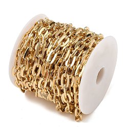 Золотой Алюминиевых кабелей цепи, несварные, с катушкой, золотые, 14x8.5x1.5 мм, около 32.81 футов (10 м) / рулон