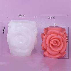 Белый День святого Валентина 3d роза столбик сделай сам силиконовые формы для свечей, формы для ароматерапевтических свечей, формы для изготовления ароматических свечей, белые, 8.3x9.3 см