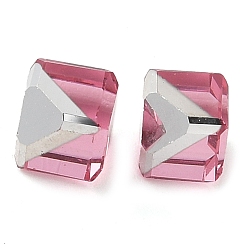 Бледно-фиолетовый Красный K9 стеклянные имитации австрийских хрустальных бусин, без отверстия , квадратный, бледно-фиолетовый красный, 4x4x4 мм