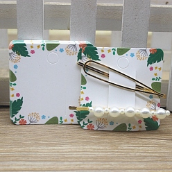 Лист Квадратные бумажные заколки для волос, карты-держатели бантов для волос, аксессуары для волос принадлежности головной убор карта, белые, лист, 6x6x0.03 см, отверстие : 8 мм