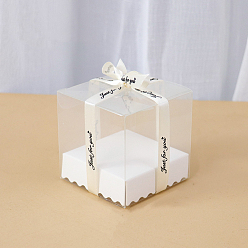 White Square Transparent Plastic Packaging Box, for Candle Packaging Gift Box, White, 7x7x7cm