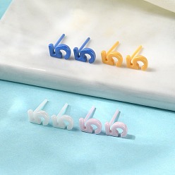 (52) Непрозрачная лаванда Гипоаллергенные серьги-гвоздики из биокерамики с цирконием и керамикой, число 5, не выцветает и не содержит никеля, разноцветные, 6.5~7x4.5 мм