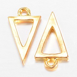 Golden Alloy Pendants, Triangle, Golden, 22x12x2mm, Hole: 2mm