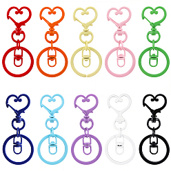 (52) Непрозрачная лаванда 20 шт. 10 цвета железные застежки для брелков, сердце, разноцветные, 67 мм, 2 шт / цвет