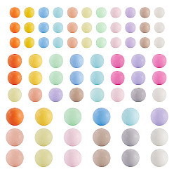 (52) Непрозрачная лаванда 502шт. 3 стили матовых непрозрачных акриловых бусин, круглые, разноцветные, 7.5~13.5x7.5~13 мм, отверстие : 2 мм